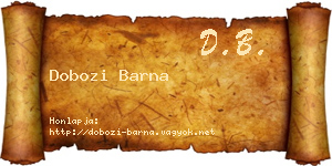 Dobozi Barna névjegykártya